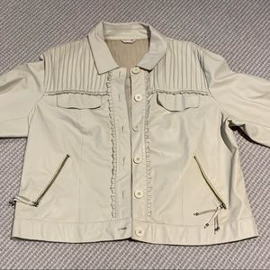 Cream leather jacket